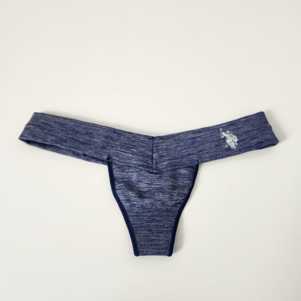 Polo Ralph Lauren Intimates‎ Women's Blue Heathered Thong Underwear S